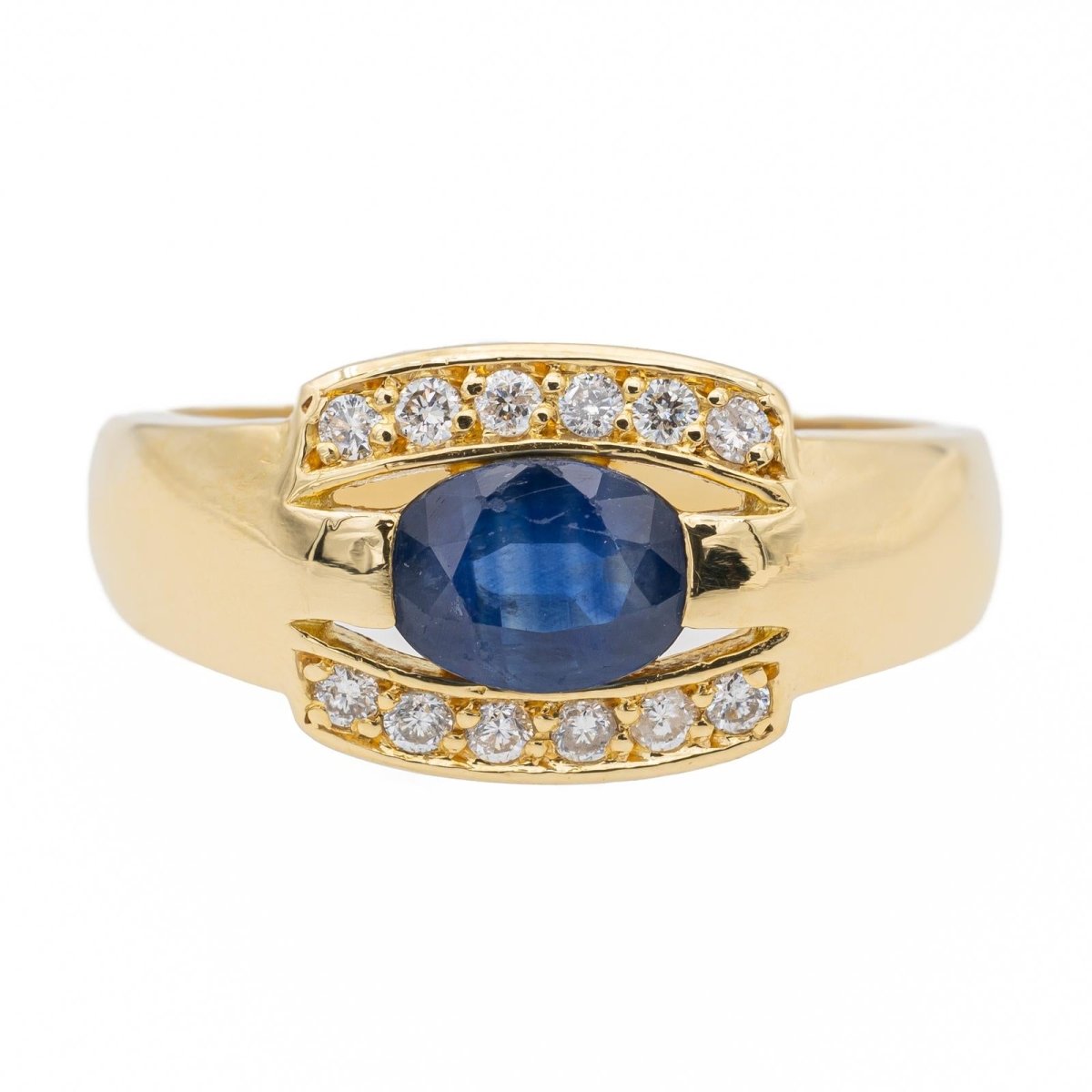 Bague en or jaune et saphir - Castafiore