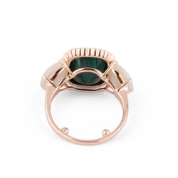 Bague en or jaune malachite,nacre et diamants – Castafiore