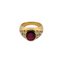 Bague en or jaune, rubis et diamants - Castafiore