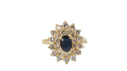 Bague en or jaune, saphir et diamants - Castafiore