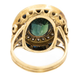 Bague en or jaune, saphir et diamants - Castafiore