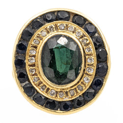 Bague en or jaune, saphir et diamants - Castafiore