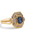 Bague en or jaune, saphir et diamants - Castafiore