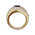 Bague en or jaune, saphir et diamants - Castafiore