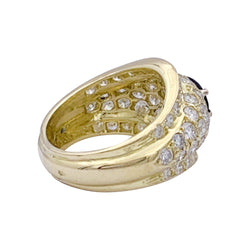Bague en or jaune, saphir et diamants - Castafiore