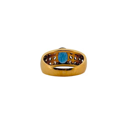 Bague en or jaune, saphir et diamants - Castafiore