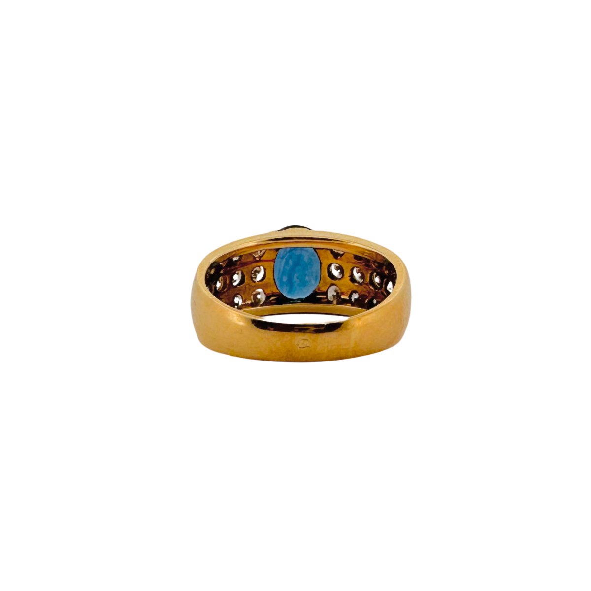 Bague en or jaune, saphir et diamants - Castafiore