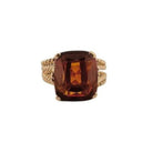 Bague en or jaune torsadé sertie d'une citrine - Castafiore