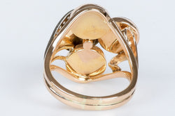 Bague en or rose à décor d' onyx et diamants - Castafiore