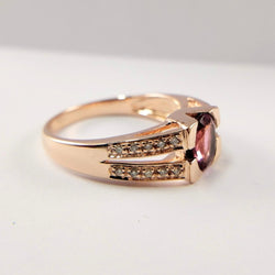 Bague en or rose Diamants et tourmaline - Castafiore