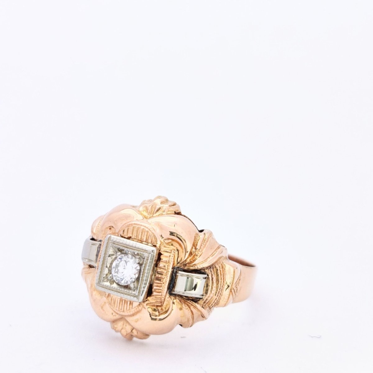 BAGUE EN OR ROSE ET DIAMANT - Castafiore