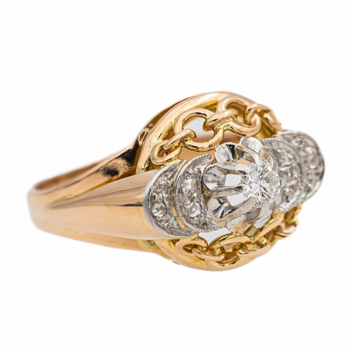 Bague en or rose et diamant - Castafiore