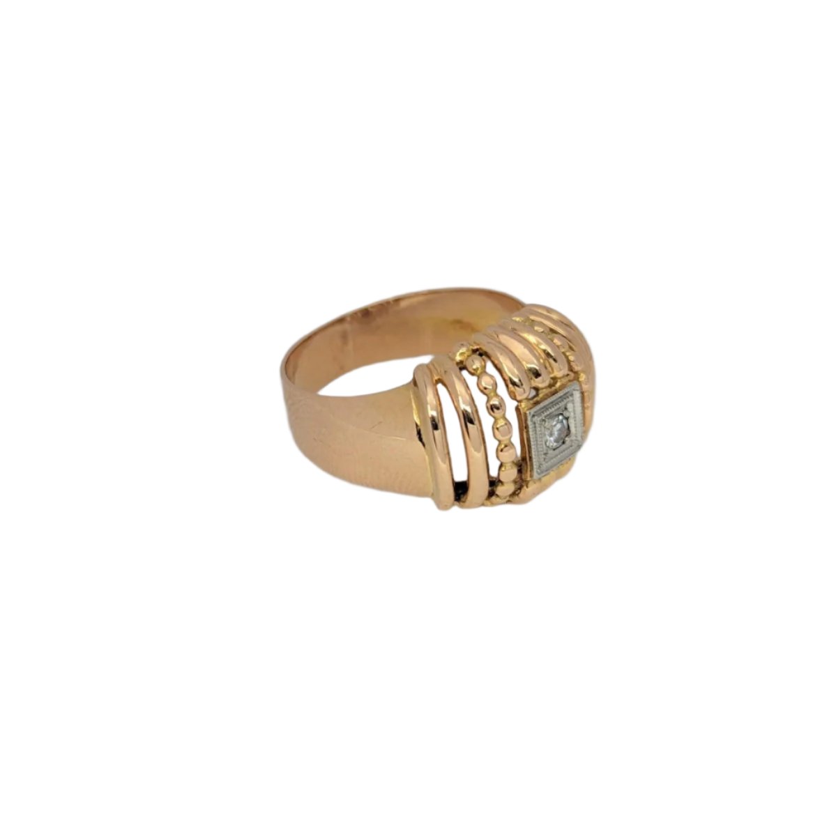 Bague en or rose et diamant - Castafiore