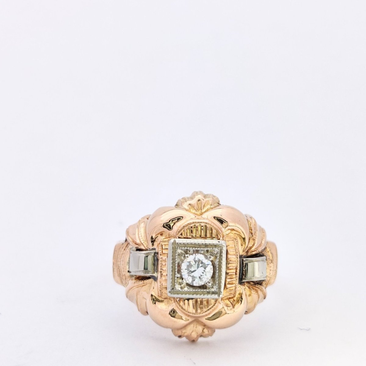 BAGUE EN OR ROSE ET DIAMANT - Castafiore