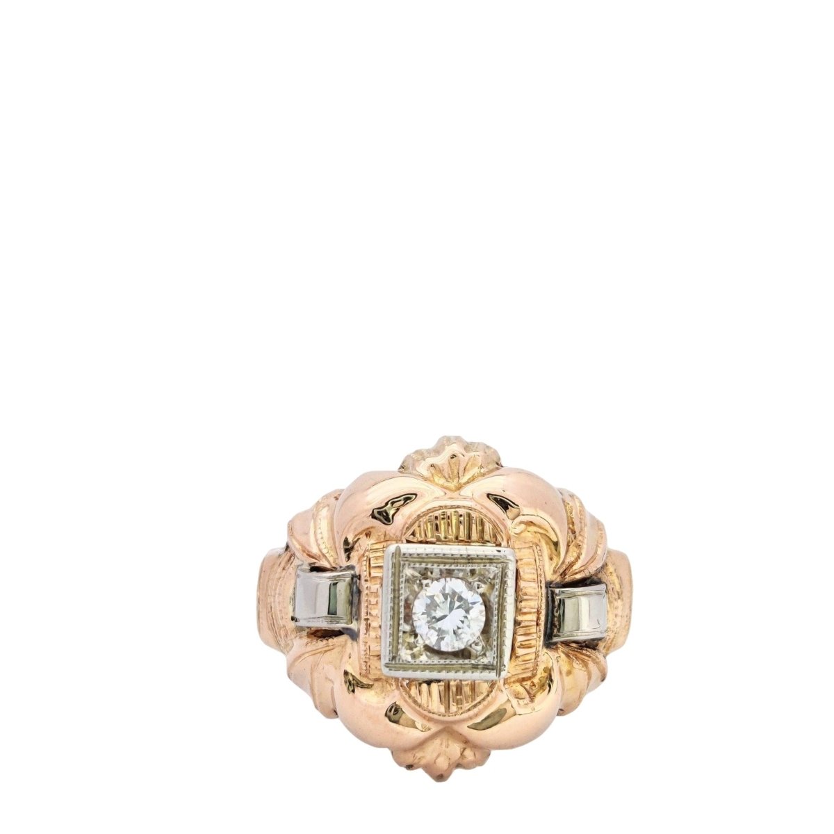 BAGUE EN OR ROSE ET DIAMANT - Castafiore