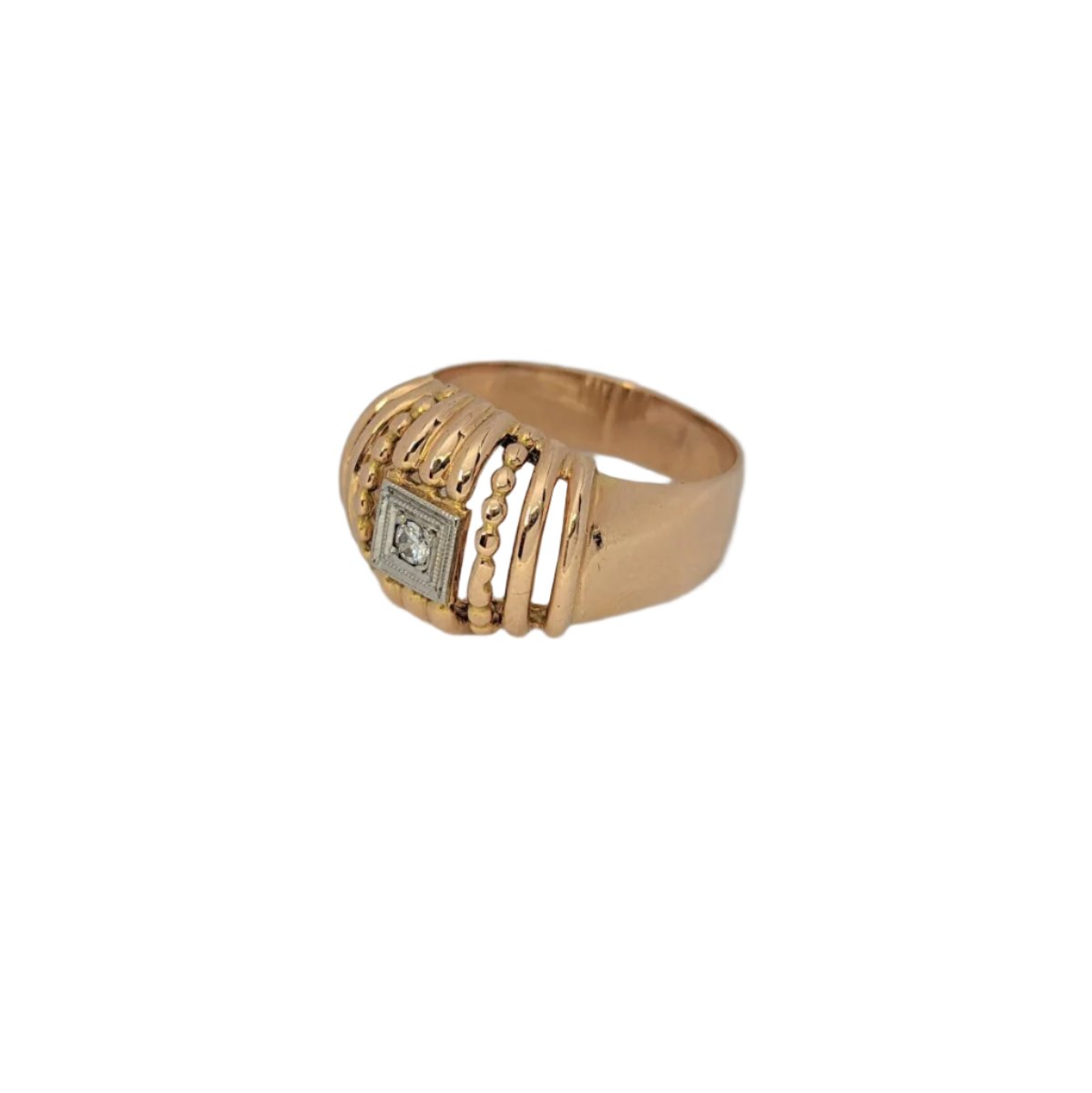 Bague en or rose et diamant - Castafiore