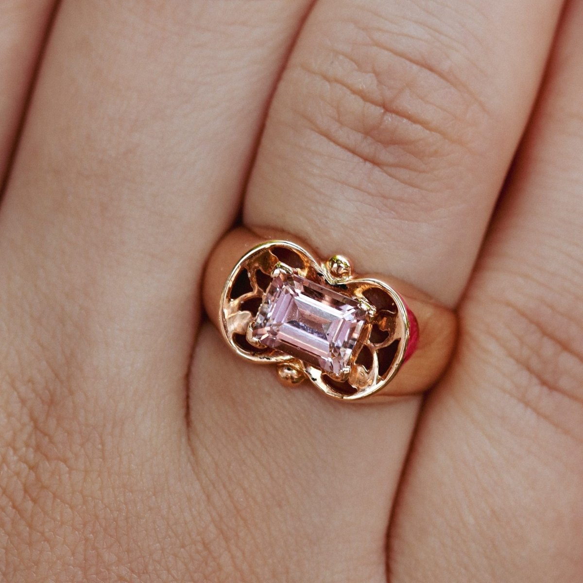 Bague en or rose et morganite - Castafiore