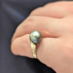 Bague en or rose et perle grise - Castafiore