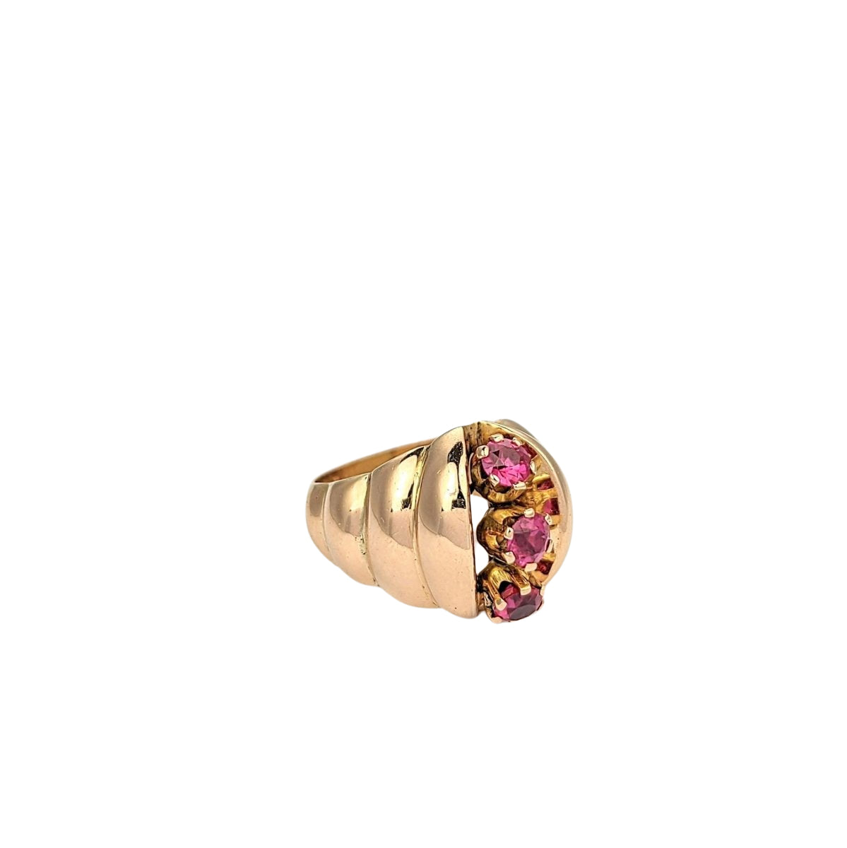 Bague en or rose et pierres roses - Castafiore