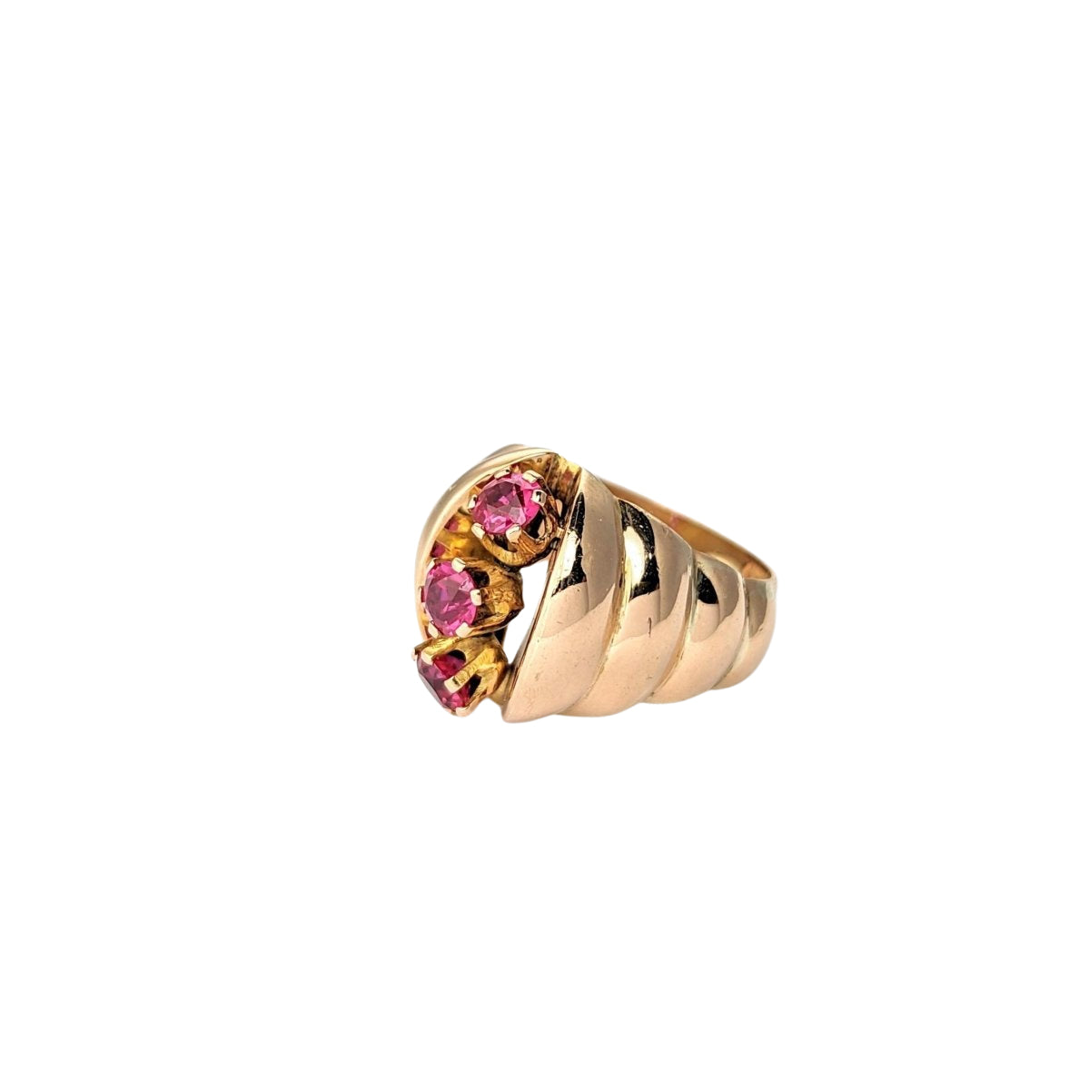 Bague en or rose et pierres roses - Castafiore