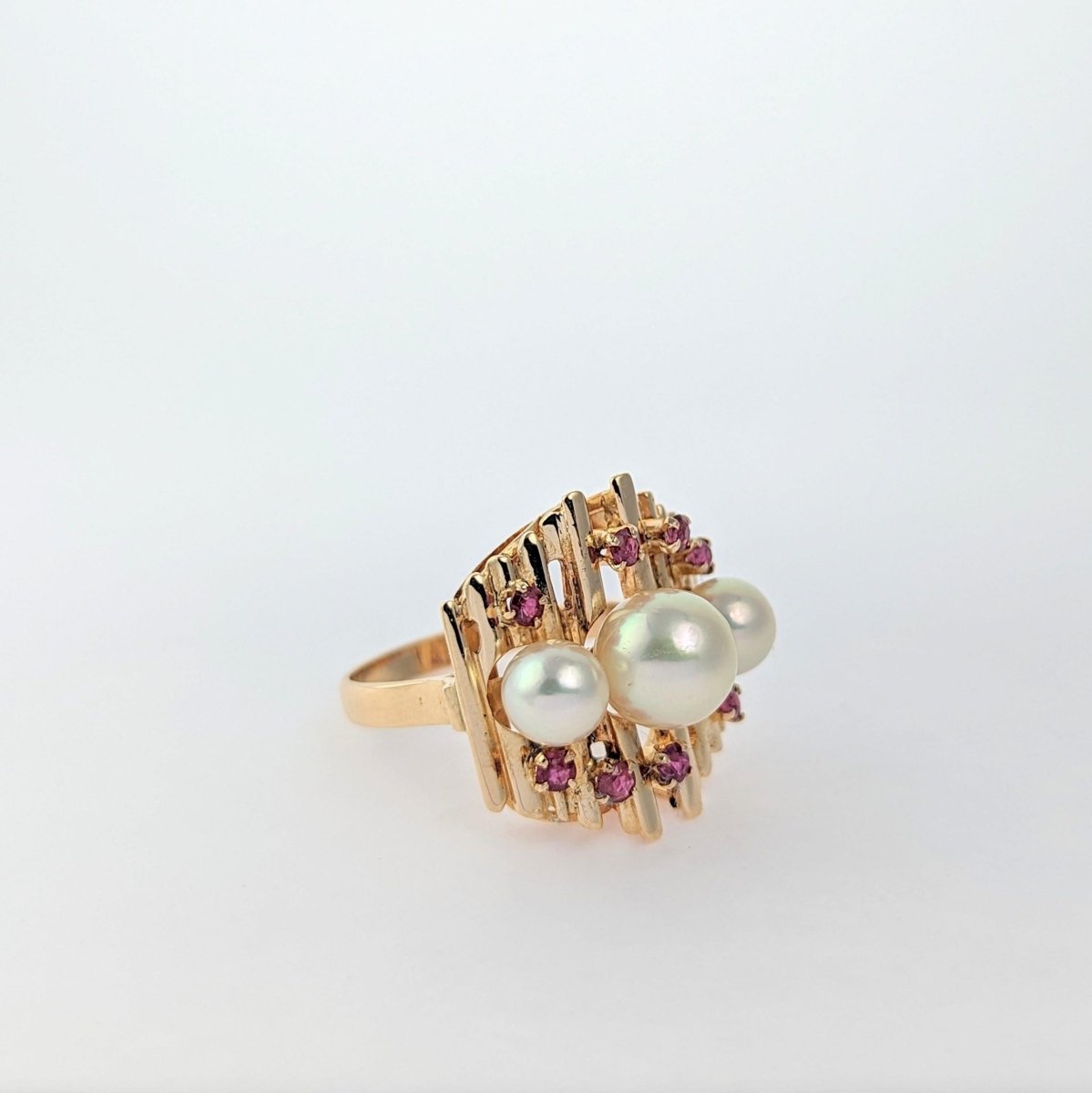 Bague en or rose Perles et Tourmalines - Castafiore