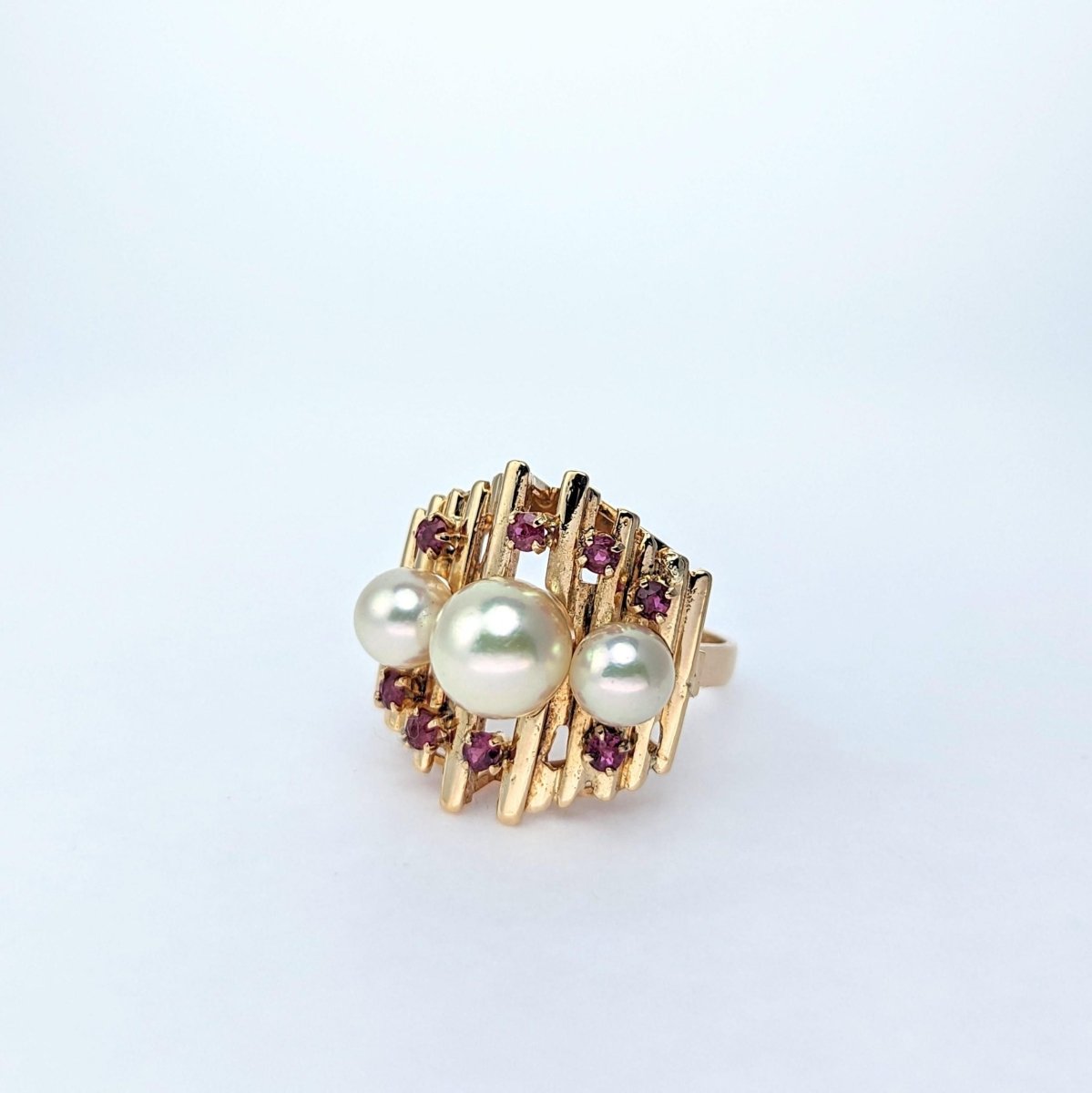 Bague en or rose Perles et Tourmalines - Castafiore