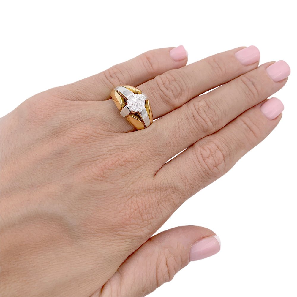 Bague en or rose, platine et diamant - Castafiore