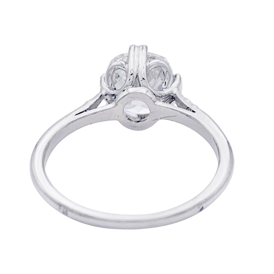 Bague en platine, diamant taille ancienne. - Castafiore