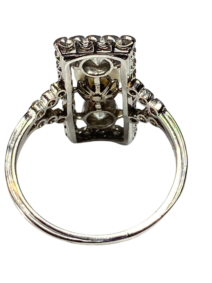 Bague en platine en diamants et perles fines, époque 1900 - Castafiore