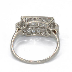 Bague en platine et diamant forme rectangulaire - Castafiore