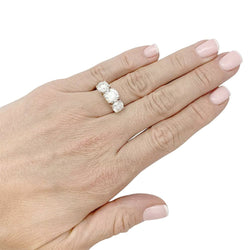 Bague en platine et or blanc trilogie diamants - Castafiore