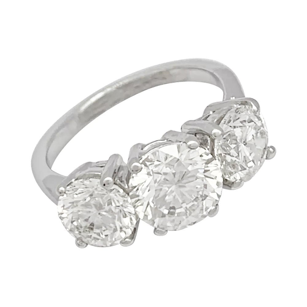 Bague en platine et or blanc trilogie diamants - Castafiore