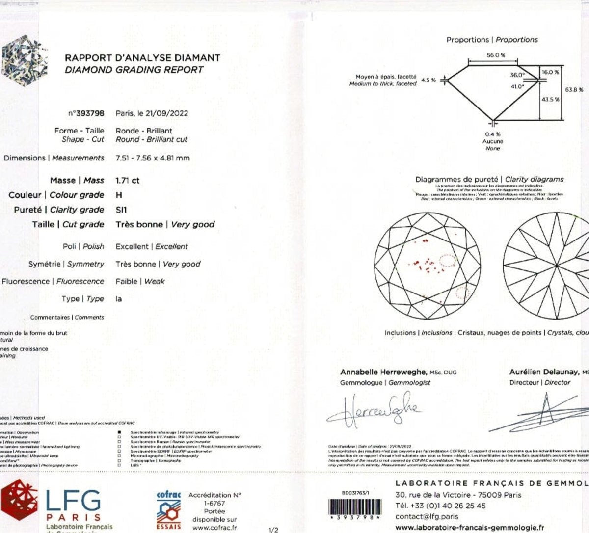 Bague en platine et or blanc trilogie diamants - Castafiore