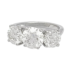Bague en platine et or blanc trilogie diamants - Castafiore