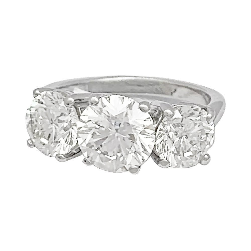 Bague en platine et or blanc trilogie diamants - Castafiore