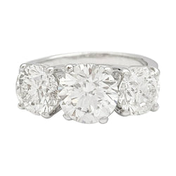 Bague en platine et or blanc trilogie diamants - Castafiore