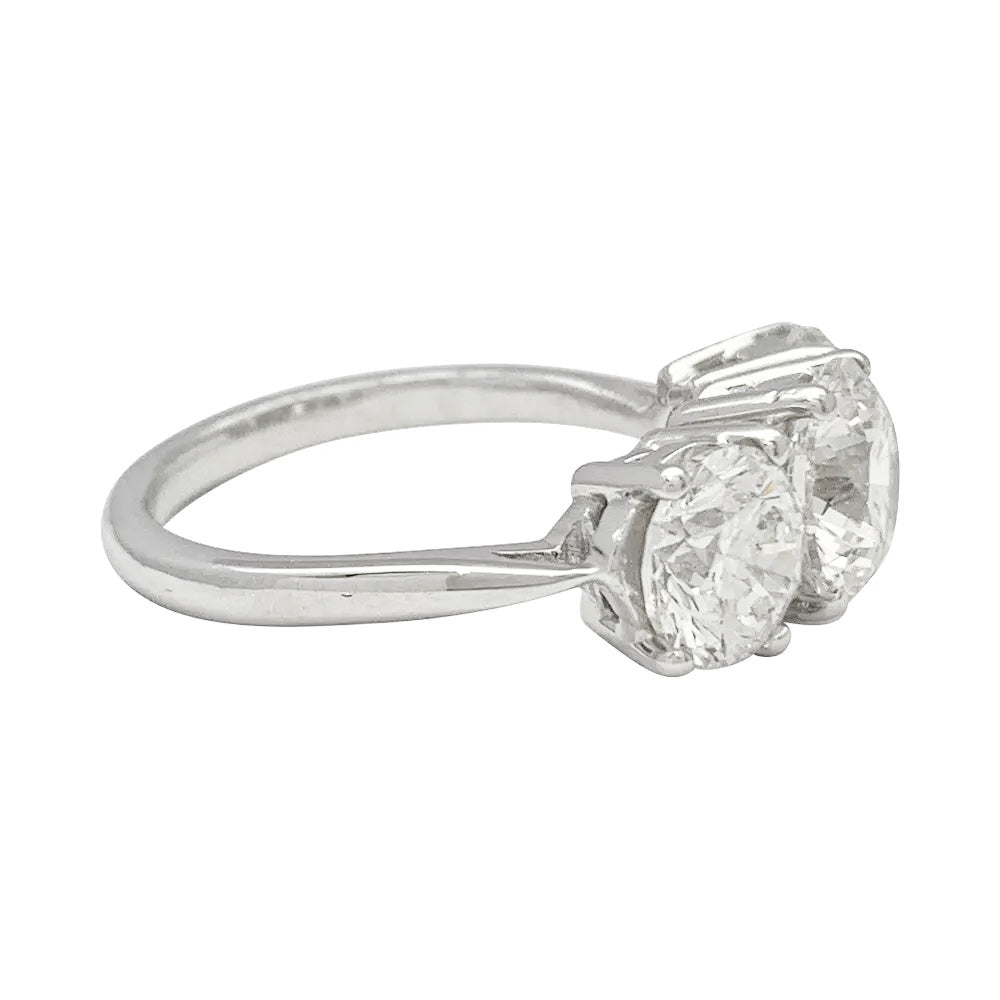 Bague en platine et or blanc trilogie diamants - Castafiore