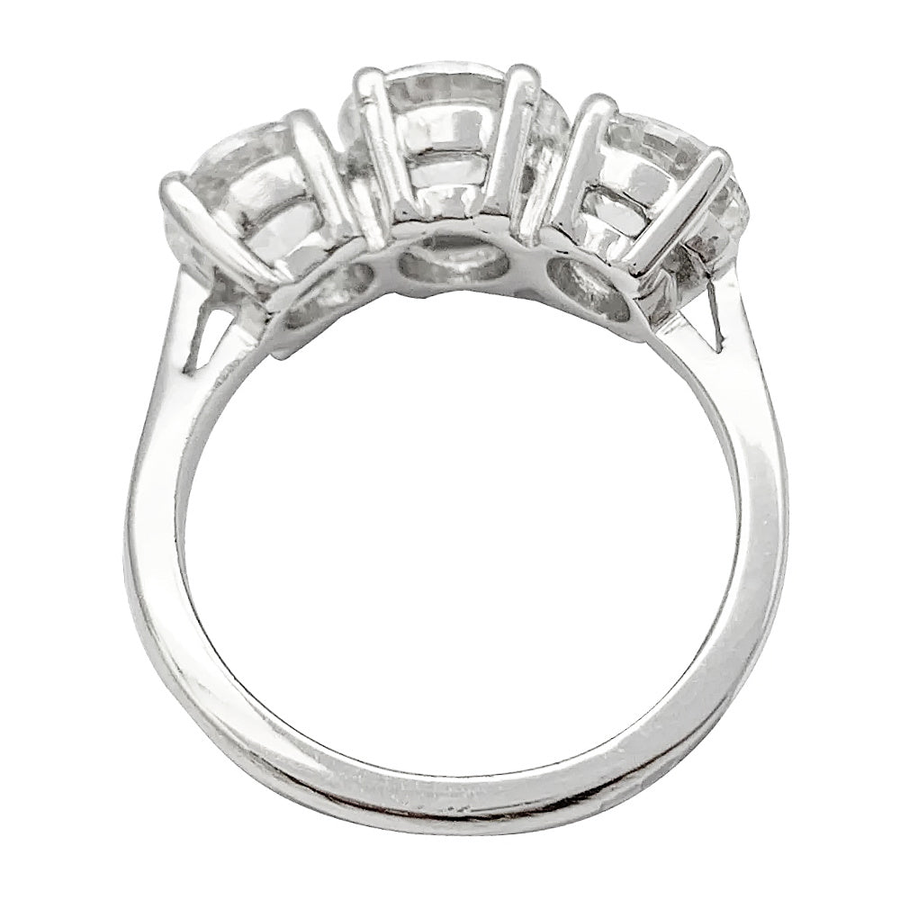Bague en platine et or blanc trilogie diamants - Castafiore