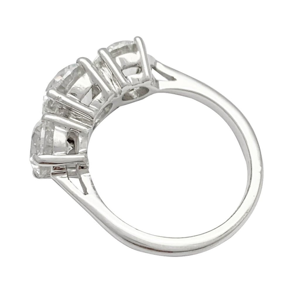 Bague en platine et or blanc trilogie diamants - Castafiore