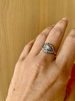 Bague en platine Trombino à diamant certifié Bulgari, CA. 1950s - Castafiore