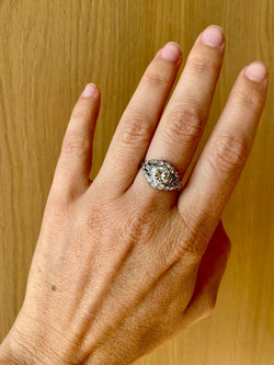 Bague en platine Trombino à diamant certifié Bulgari, CA. 1950s - Castafiore