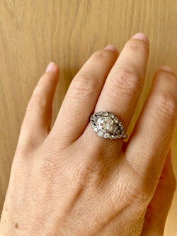 Bague en platine Trombino à diamant certifié Bulgari, CA. 1950s - Castafiore