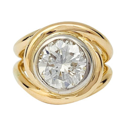 Bague entrelacée deux tons d'or, diamant 2,78 carats - Castafiore