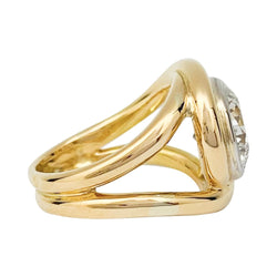 Bague entrelacée deux tons d'or, diamant 2,78 carats - Castafiore