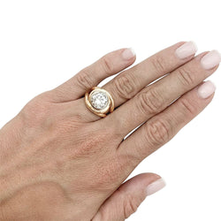 Bague entrelacée deux tons d'or, diamant 2,78 carats - Castafiore