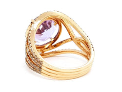 Bague ETERNAMÉ "Eternelle" en or jaune, améthyste et diamants - Castafiore