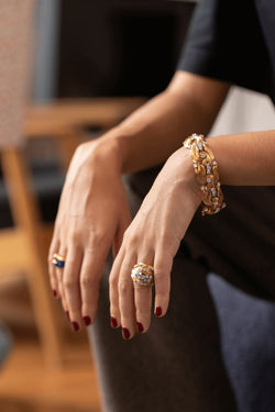 Bague "feuillages"en or jaune - Castafiore