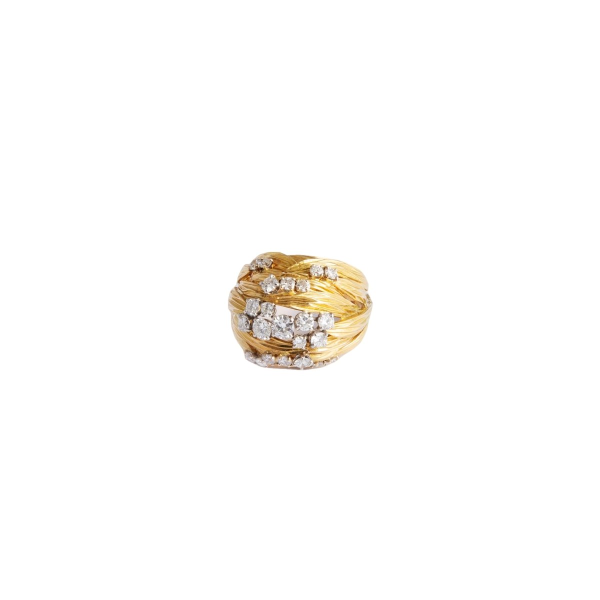 Bague "feuillages"en or jaune - Castafiore
