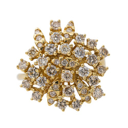 Bague Fleur en or jaune et diamants - Castafiore