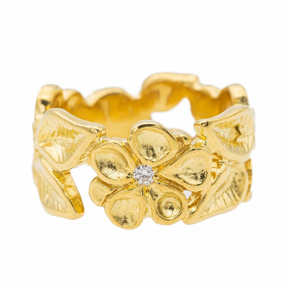 Bague Fleur en or jaune et diamants - Castafiore
